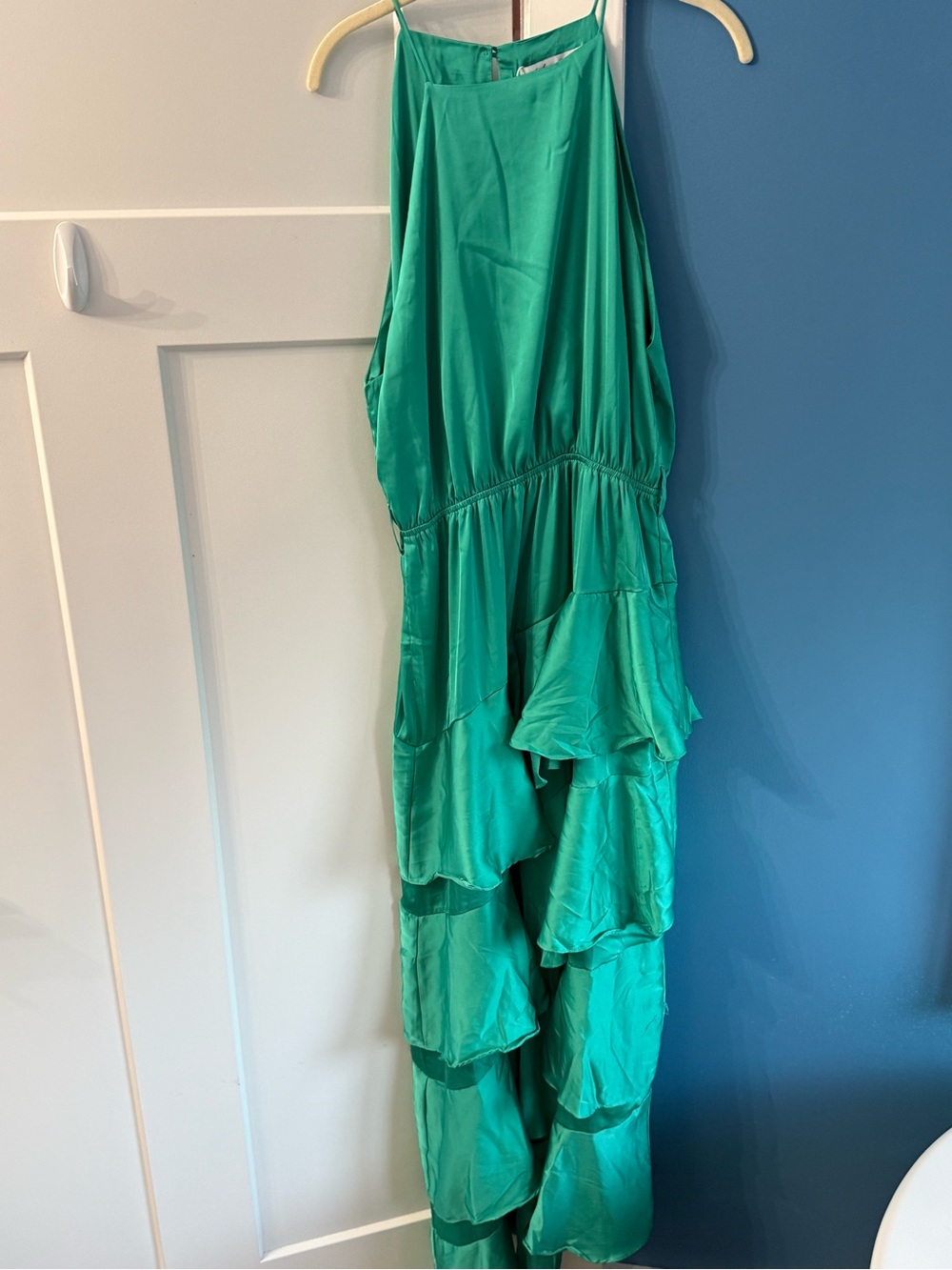 Petal & Pup Teal Tiered Halter Maxi Dress - Picture 3 of 9